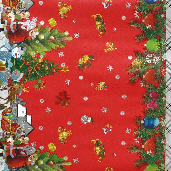 Hule Satin Tradicion Navideña Rojo