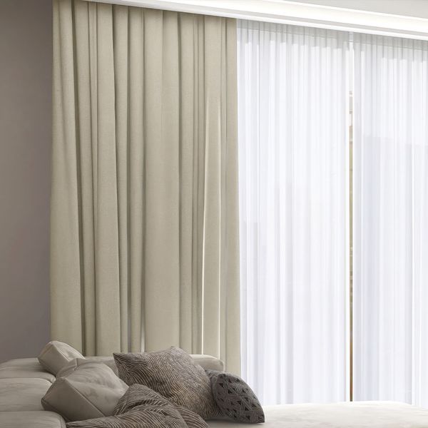 TELA BLACKOUT LISO BEIGE OSCURO