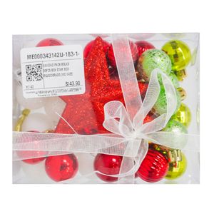 Navidad Pack Bolas 30Pzs Box Star 3Cm Rojo/Dorado (Mc-1422)