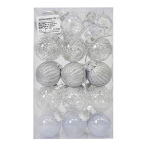 Navidad Pack Bolas 30Pzs Mix 6Cm Plateado (Mc-1461)