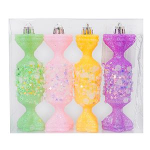 Navidad Pack Bolas 4Pzs Caramelo 12Cm Multicolor (Mc-1481)