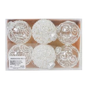 Navidad Pack Bolas 6Pzs Box 8Cm Blanco (Mc-1497)