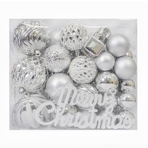 Navidad Pack Bolas 65Pzs Multiforma Plateado (Mc-1539)