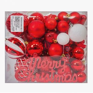 Navidad Pack Bolas 65Pzs Multiforma Rojo (Mc-1541)