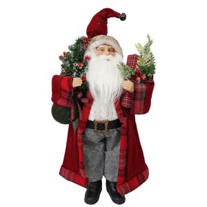 Navidad Santa Moderno 28X18X45Cm Rojo/Verde (Nn4011)