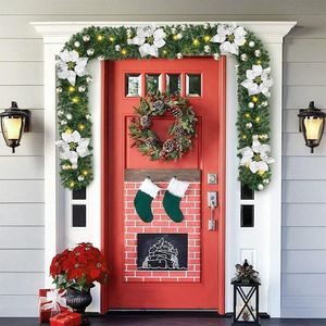 Navidad Guirnalda Flor 2.7Mts Plateado (Gc-266)