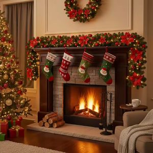 Navidad Guirnalda Flor 2.7Mts Rojo (Gc-265)