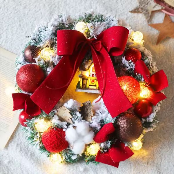 Navidad Corona Lazo 30Cm Rojo (Gc-285)