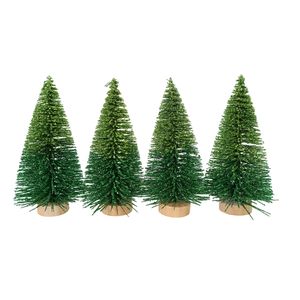 Navidad Adorno Arbol X4 Pzs 10.5X4.5 Cm Verde (Mc-1094)