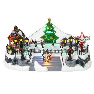 Navidad Escultura Ciudad Musical C/Luces Led 40.6X22X28 Cm (Dc-1)