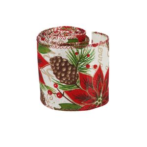 Navidad Cinta P/Arbol Flores 0.63X 2 Mts Rojo/Dorado (Gh-102)