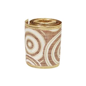 Navidad Cinta P/Arbol Circulos 0.63X 2 Mts Dorado (Gh-107)