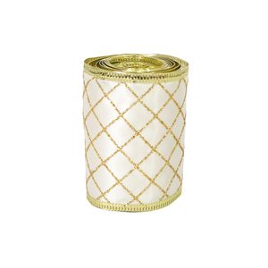 Navidad Cinta P/Arbol Rejillas 0.63X 2 Mts Dorado (Gh-108)