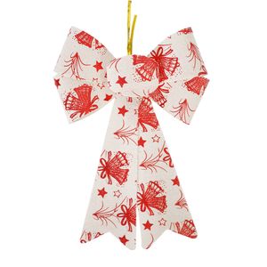 Navidad Adornos P/Arbol Lazo X2Pzs 25X17 Cm Rojo/Dorado (Zh-18)