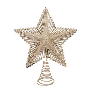 Navidad Estrella P/Arbol Resorte 25X19Cm Dorado (Gh-6)