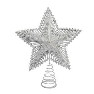 Navidad Estrella P/Arbol Resorte 25X19Cm Plateado (Gh-6)