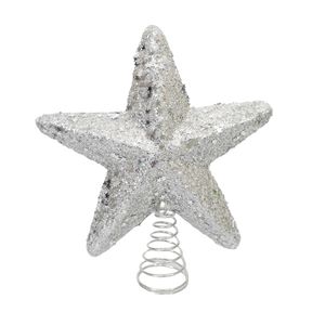 Navidad Estrella P/Arbol Brillante 22X19Cm Plateado (Gh-12)
