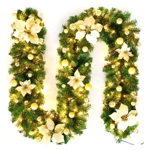 Navidad Guirnalda Flor 2.7Mts Dorado (Gc-263)