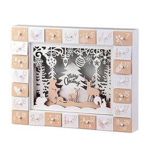 Navidad Calendario Adviento Cuadro 35X5X27 Cm Dorado (Y01735)