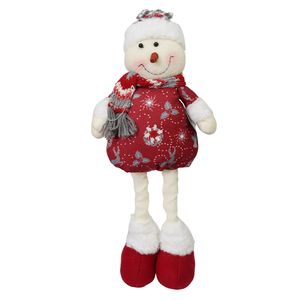 Navidad Patilargo Muñeco Nieve 50Cm Rojo (Mc-1988)