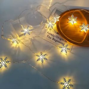 Navidad Luces Led Copos 10 Focos 2 Mts Luz Calida (Hc-661)