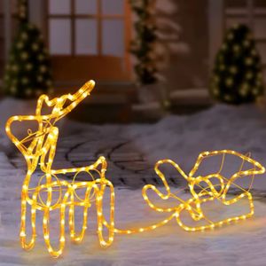 Navidad Deco Led Reno C/Trineo 100X25X46Cm Luz Calida (Hc-873)