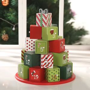 Navidad Calendario Adviento Regalo 29X29X29 Cm Rojo/Verde (Y01715)