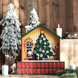 Navidad Calendario Adviento Casa 39X41.4X6.7 Cm Rojo/Verd (Y01731)
