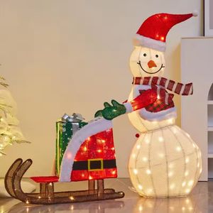 Navidad Deco Led Nieve Trineo 118X20X110Cm Rojo/Blanco (Byy2411)