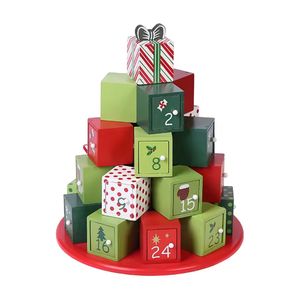 Navidad Calendario Adviento Regalo 29X29X29 Cm Rojo/Verde (Y01715)