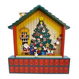 Navidad Calendario Adviento Casa 39X41.4X6.7 Cm Rojo/Verd (Y01731)