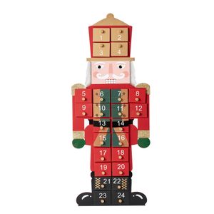 Navidad Calendario Adviento Cascanuez 17X5X44Cm Rojo/Verd (Rfre21-Cs)