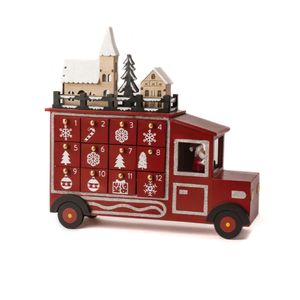 Navidad Calendario Adviento Carro 29X9X27 Cm Rojo/Verde (Rfre21-Cac)