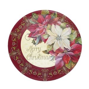 Navidad Plato Mc Flores 40Cm X 40Cm Rojo/Blanco (24Ar6000-Xm85)