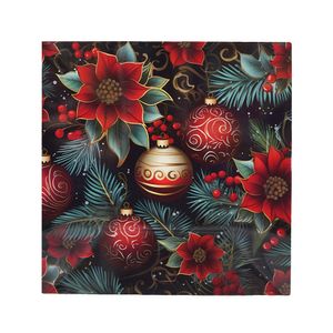 Navidad Plato Flores Y Bolas Mc 40Cm X 40Cm X 2.5Cm Rojo/Verde (24Ar6002-Xm78)