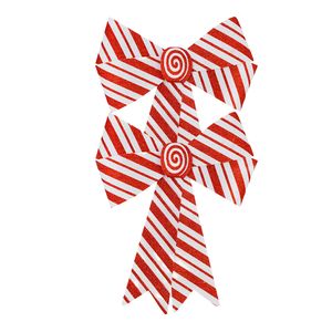 Navidad Adornos P/Arbol Candy X2 15Cm X 17Cm Rojo/Blanco (Lk24207)