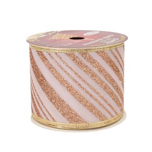 Navidad Cinta P/Arbol 6.3Cmx9Mt Rose Gold (Brb63-01)