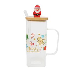 Navidad Taza Tapa Santa Transp/Rojo (Hc-87)