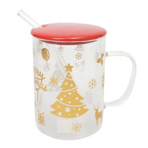 Navidad Taza Tapa Sorbete Rojo (Hc-109)