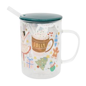 Navidad Taza Tapa Sorb Verde (Hc-71)