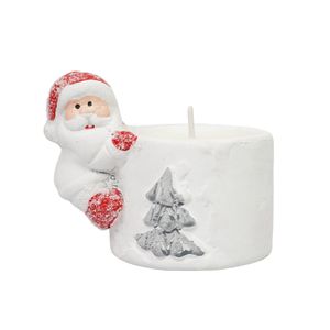 Navidad Vela Arbolito Base Noel 7X5.2X5.8Cm Rojo/Blanco (Hc-455)