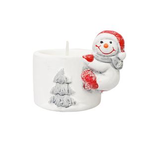 Navidad Vela Arbolito Base Muñeco 7X5.2X5.8 Rojo/Blanco (Hc-455)