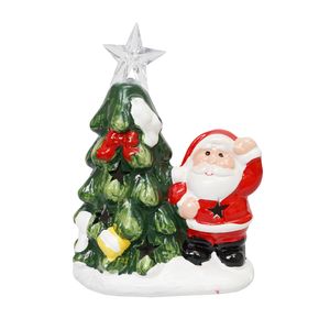 Navidad Adorno Led Arbol Noel 9.8X6.5X13Cm Rojo/Verde (Hc-462)