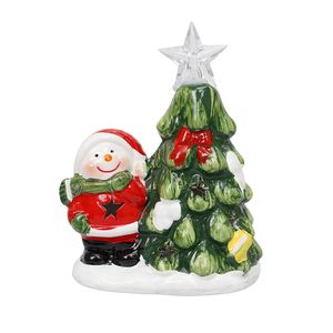 Navidad Adorno Led Arbol Muñeco 9.8X6.5X13Cm Rojo/Verde (Hc-462)