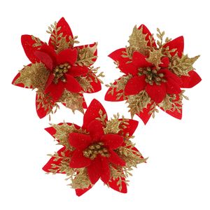 Navidad Flores P/Arbol X3Pzs 14X14Cm Rojo (Zh-48)