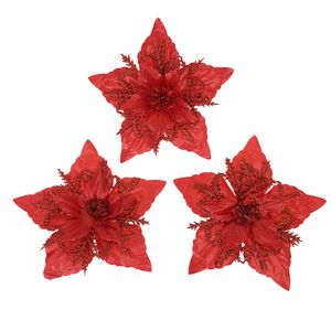 Navidad Flores P/Arbol X3Pzs 16Cm Rojo (Zh-46)