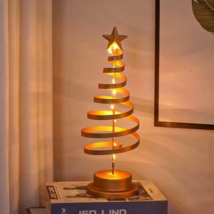 Navidad Adorno Led Espiral Arbol 12.5X12.5X32Cm Dorado (Gc-296)