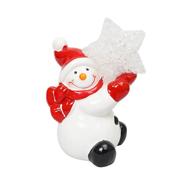 Navidad Adorno Led Nieve Estrella 9X6.5X13.5Cm Rojo (Hc-458)