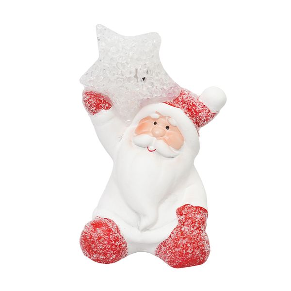 Navidad Adorno Led Santa Estrella 9X6.5X13.5Cm Blanco (Hc-459)