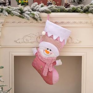 Navidad Bota Muñeco De Nieve 49X22Cm Rosado (Gc-101)